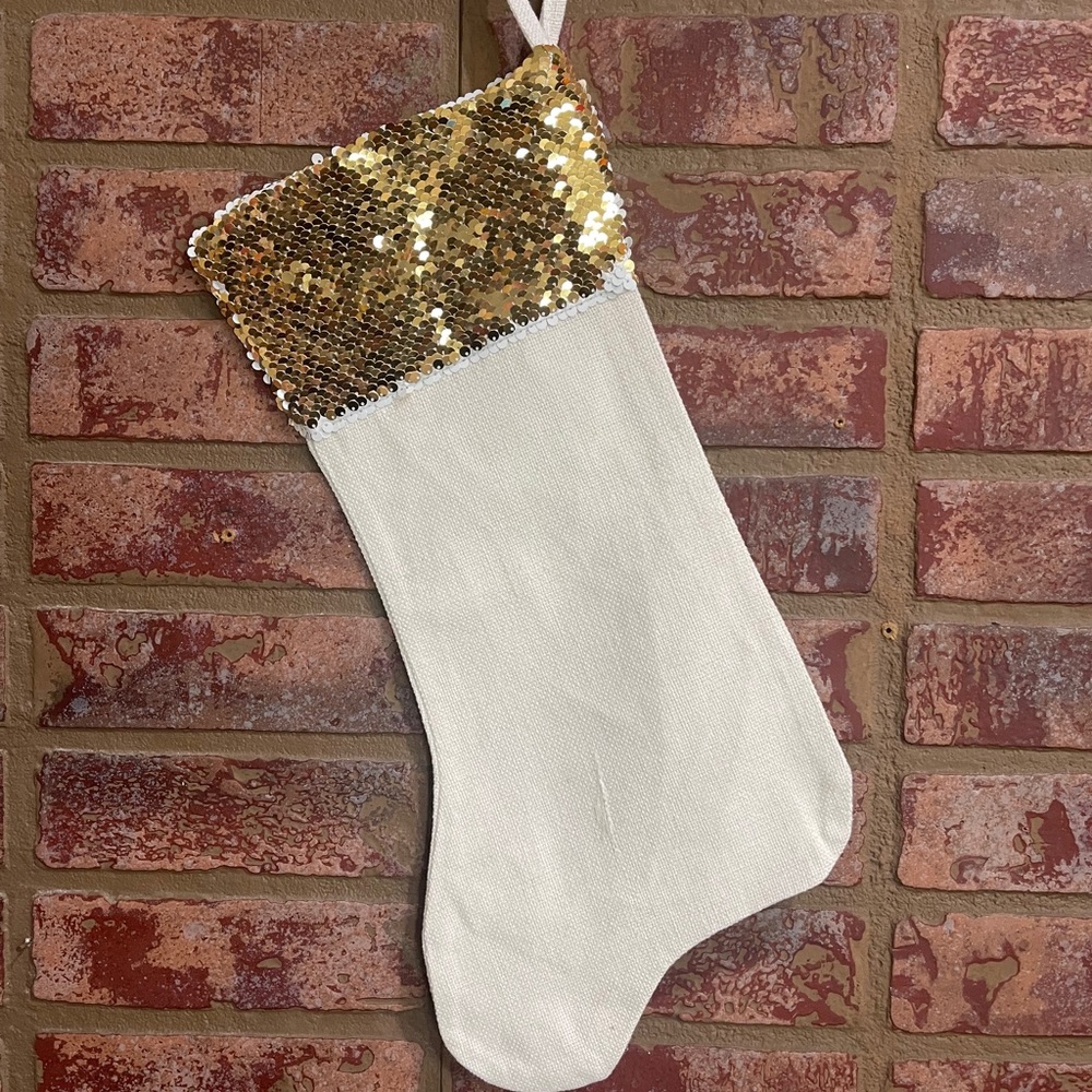 Eyelash Lash Winking Face Christmas Stocking Gold - Picture 4 of 5